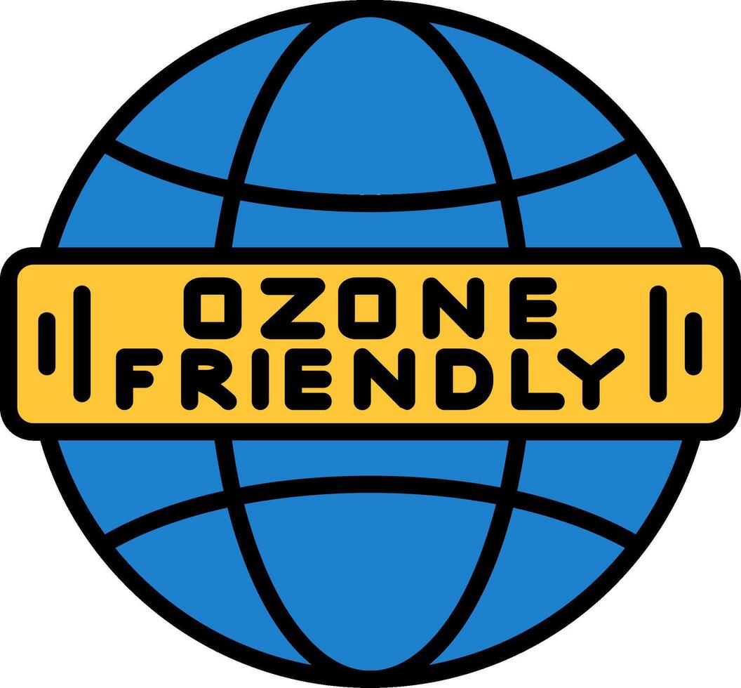 Ozone Friendly Line Filled Icon vector