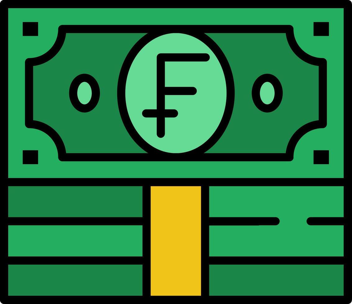 Swiss Franc Line Filled Icon vector