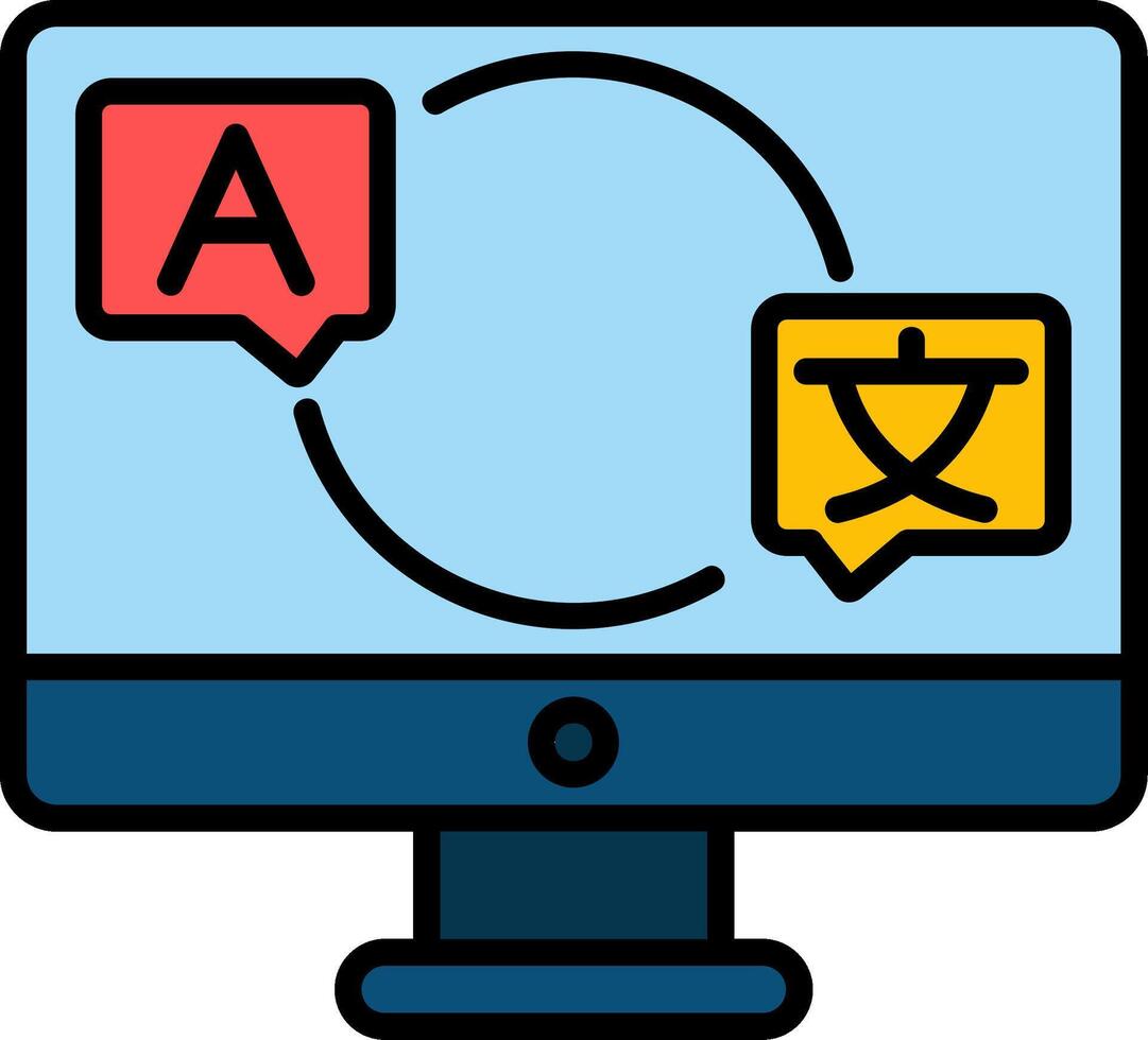 Translate Line Filled Icon vector