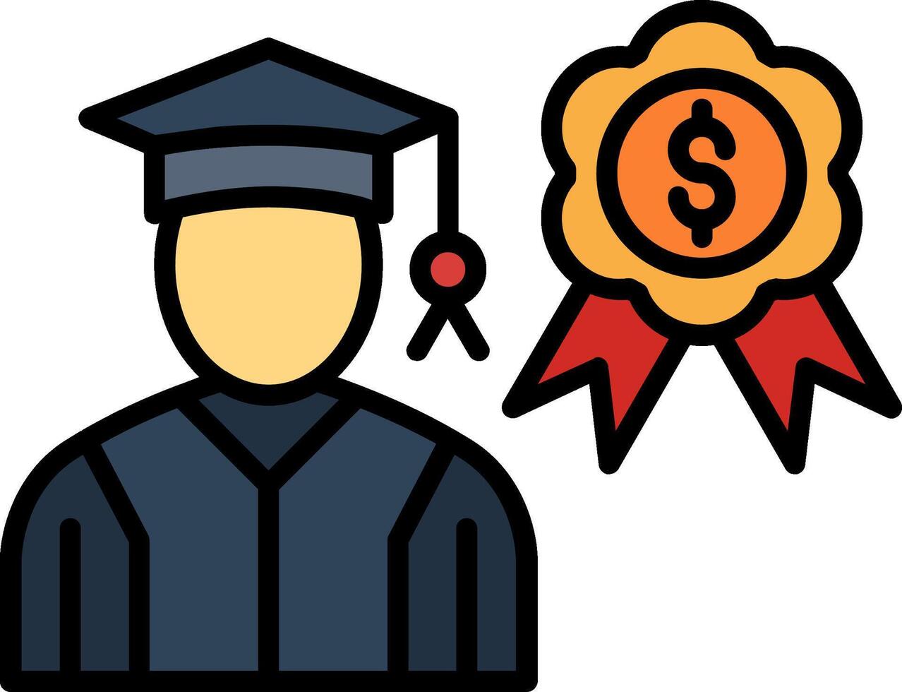Award Line Filled Icon vector