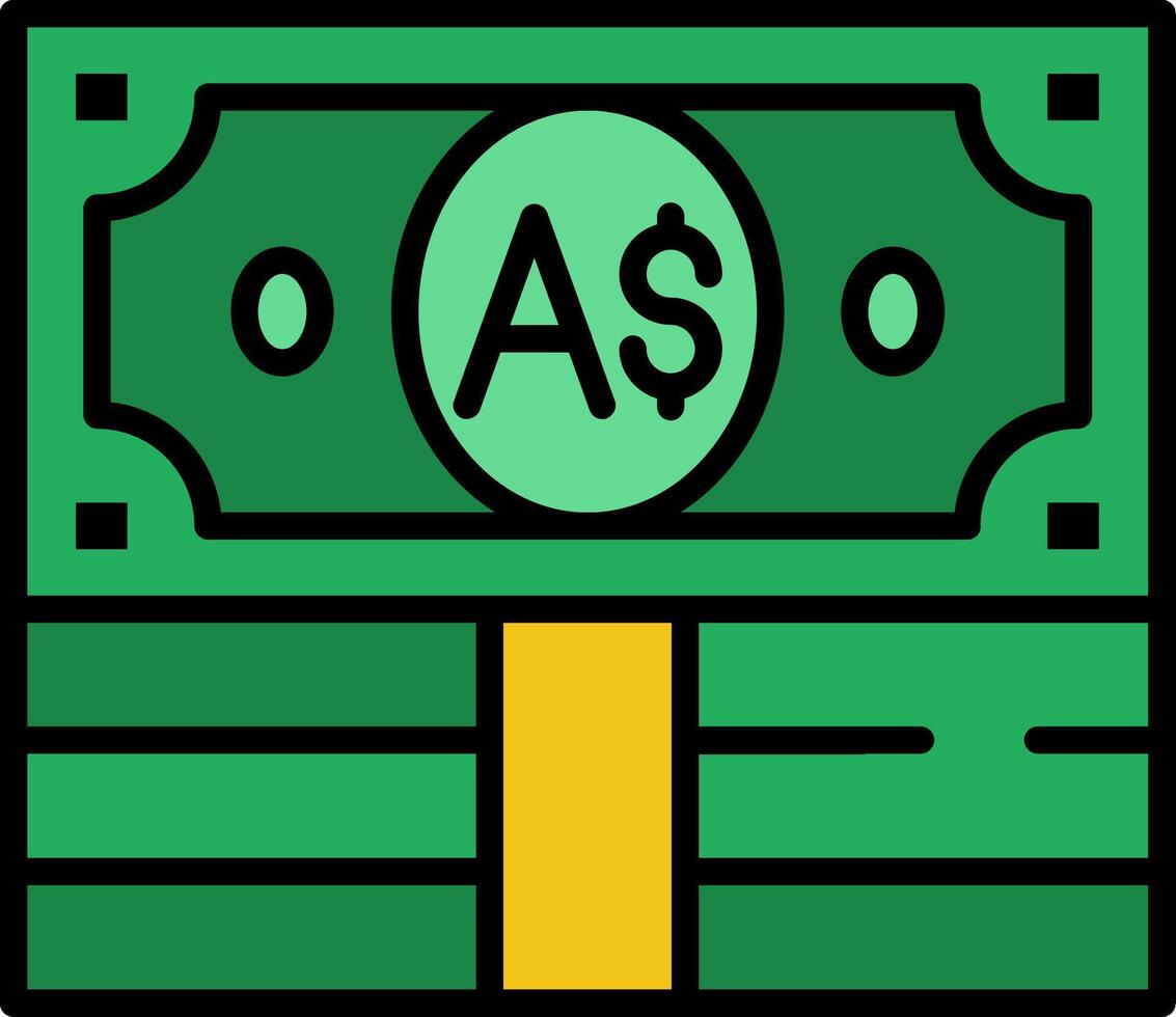 Australian Dollar Line Filled Icon vector