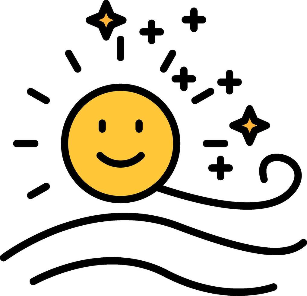 Sun Line Filled Icon vector