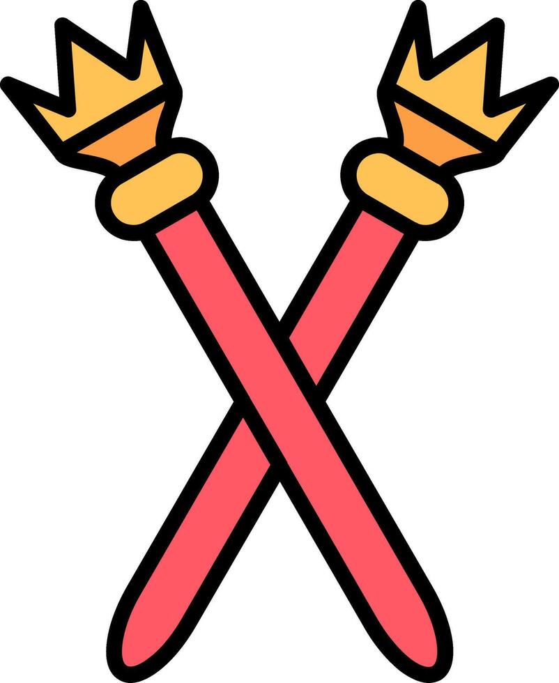 Scepter Line Filled Icon vector