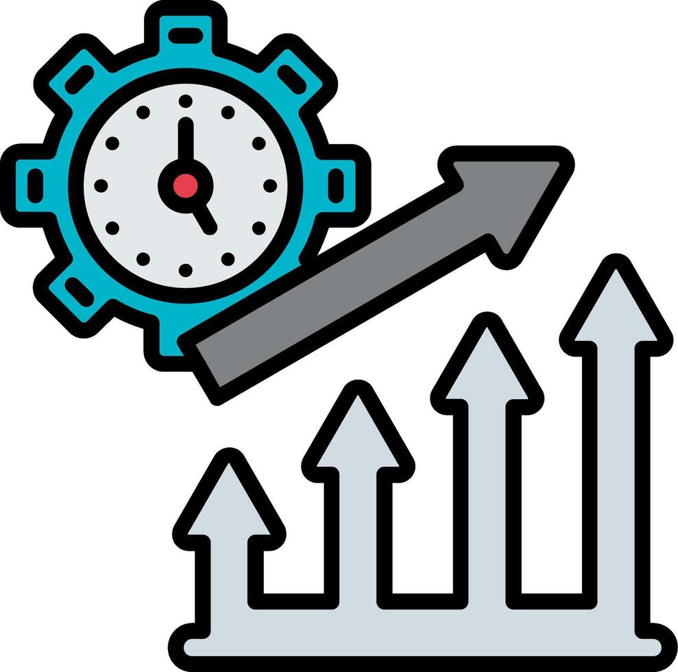 Time To Market Line Filled Icon vector