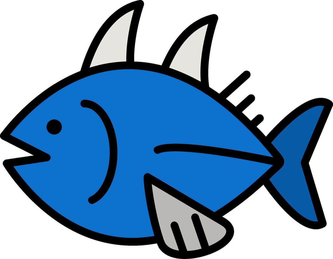 Tuna Line Filled Icon vector