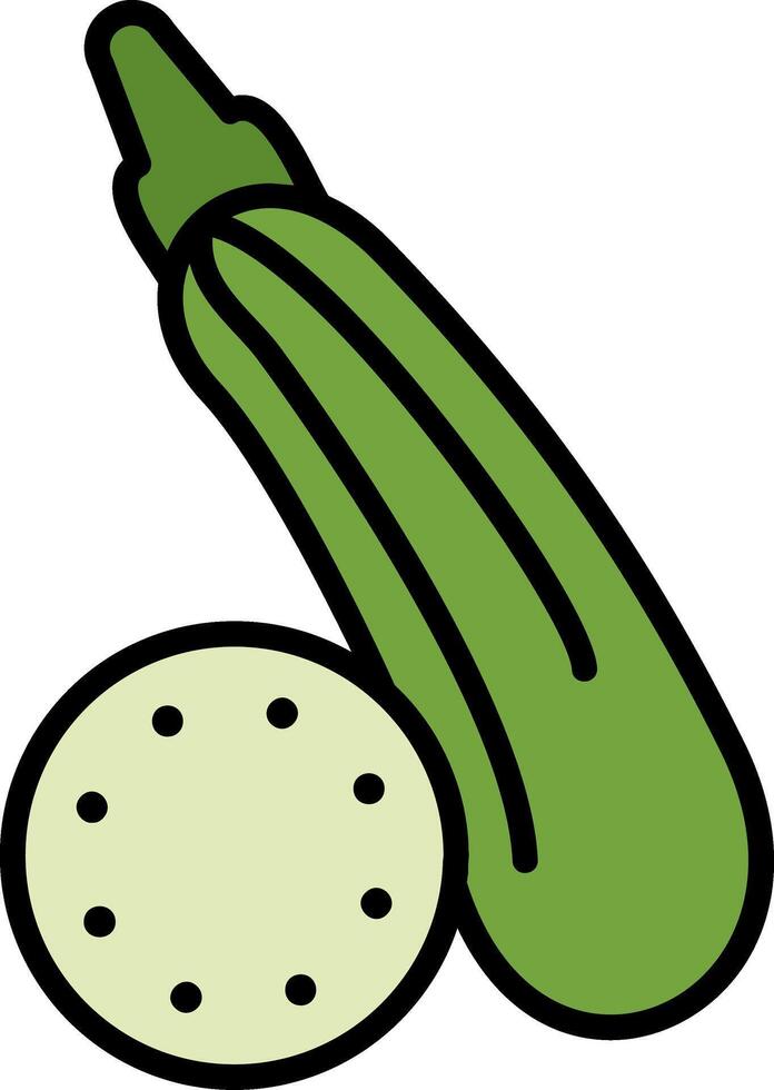 Zucchini Line Filled Icon vector