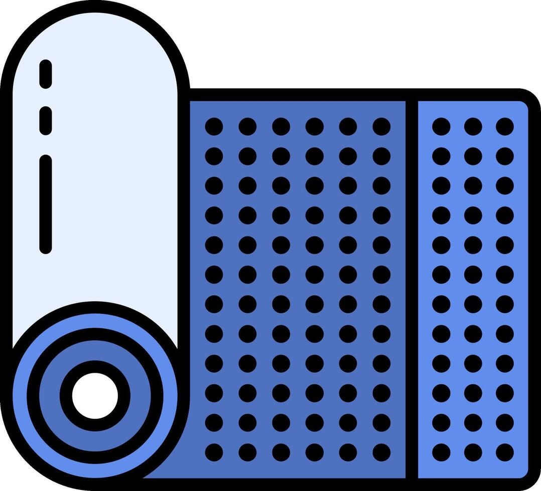 Yoga Mat Line Filled Icon vector
