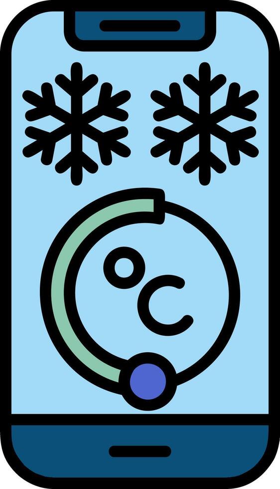 Ambient Temperature Sensor Line Filled Icon vector