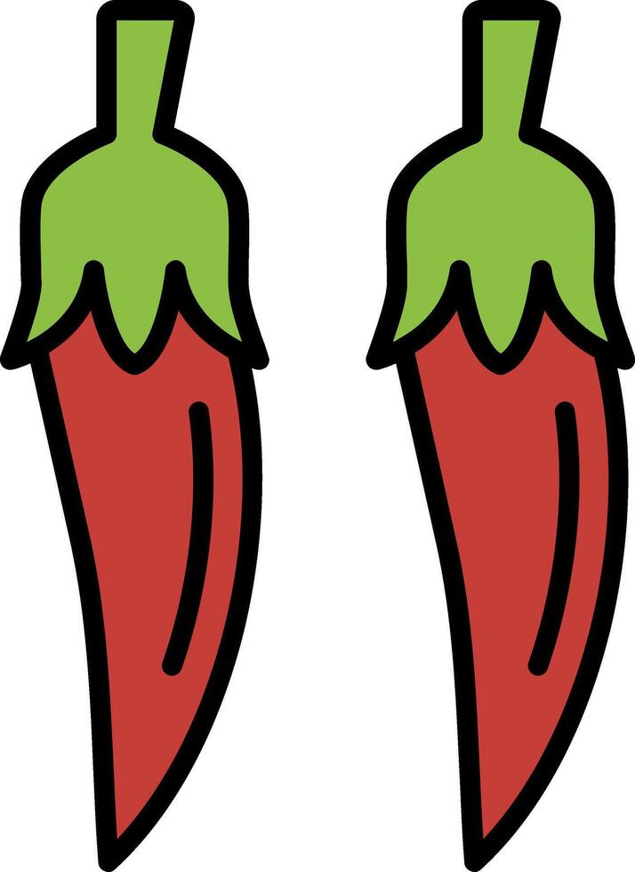Chili Line Filled Icon vector