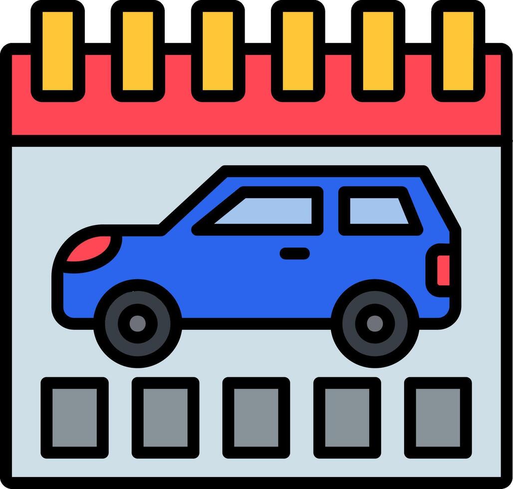 Calendar Line Filled Icon vector
