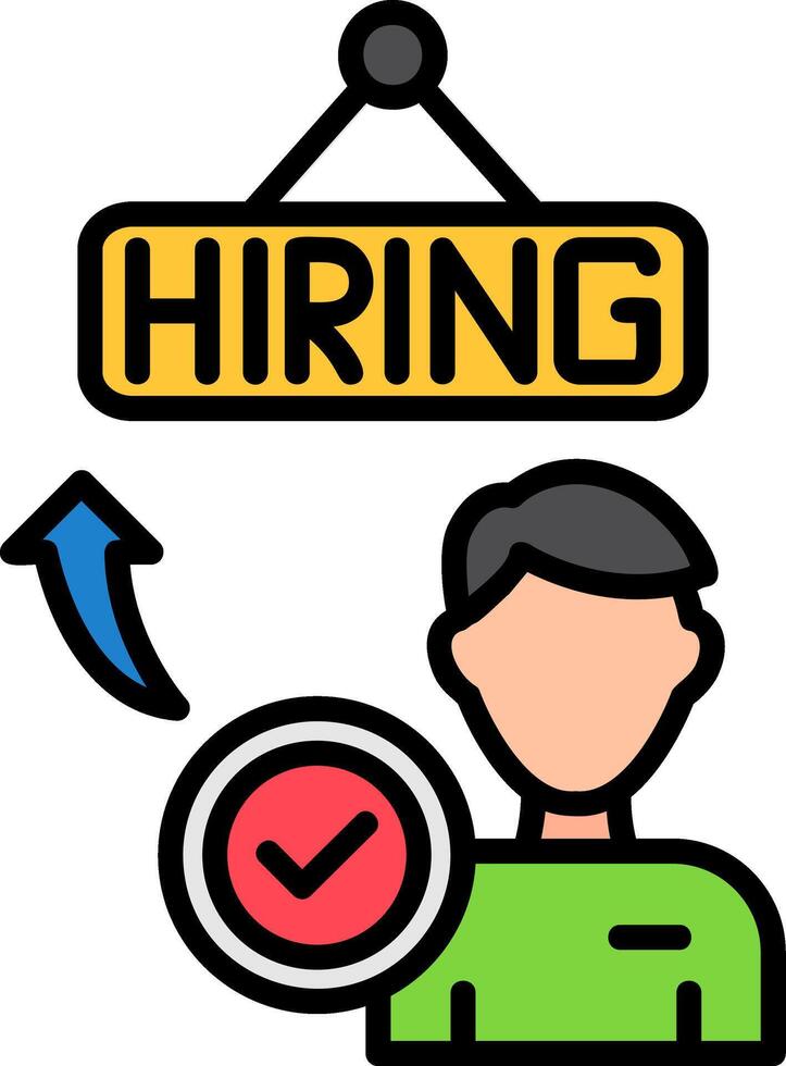 Hiring Line Filled Icon vector