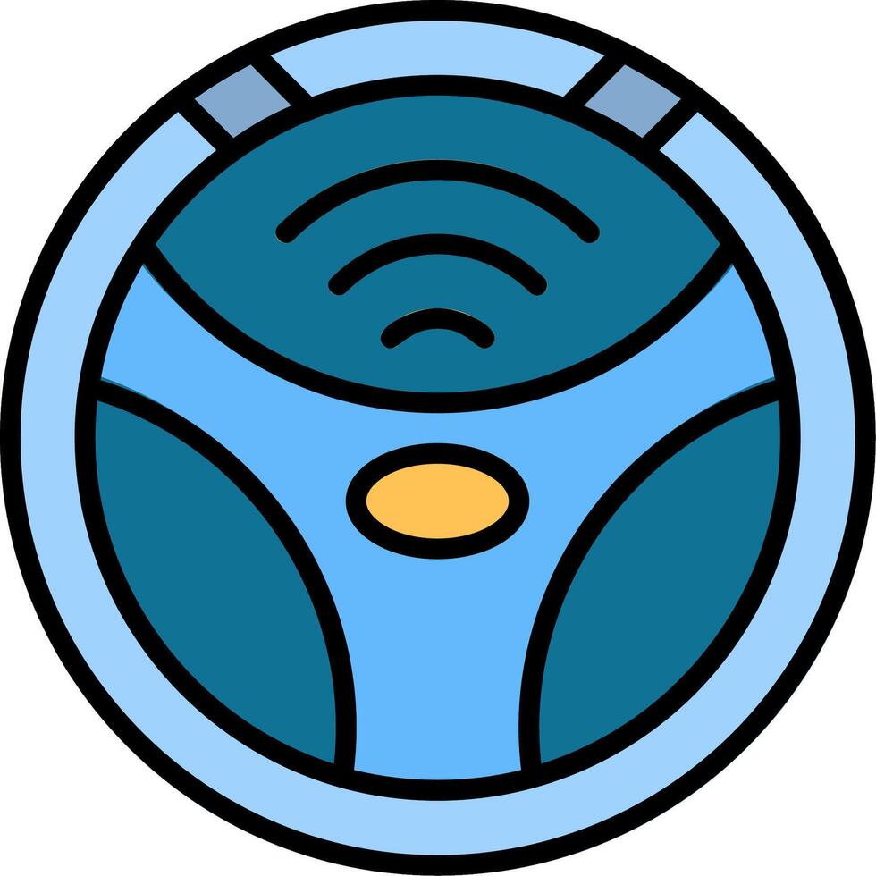 Self Driving Line Filled Icon vector