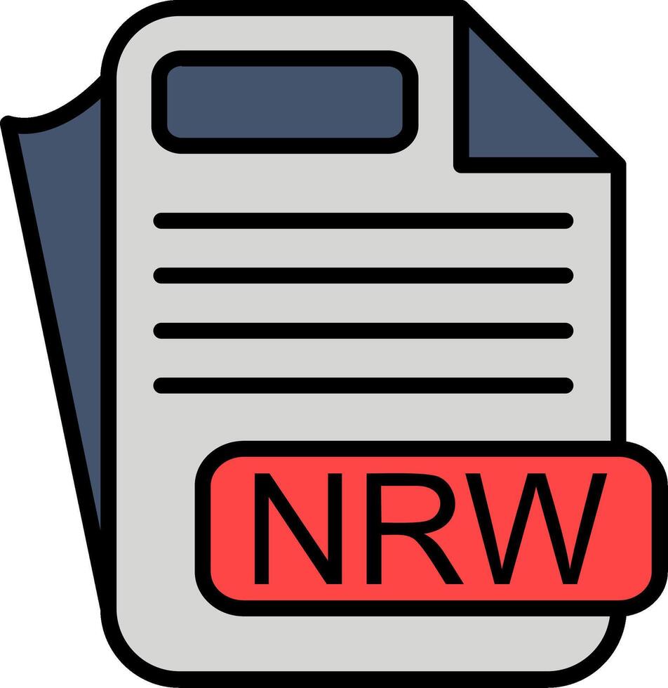 NRW File Format Line Filled Icon vector