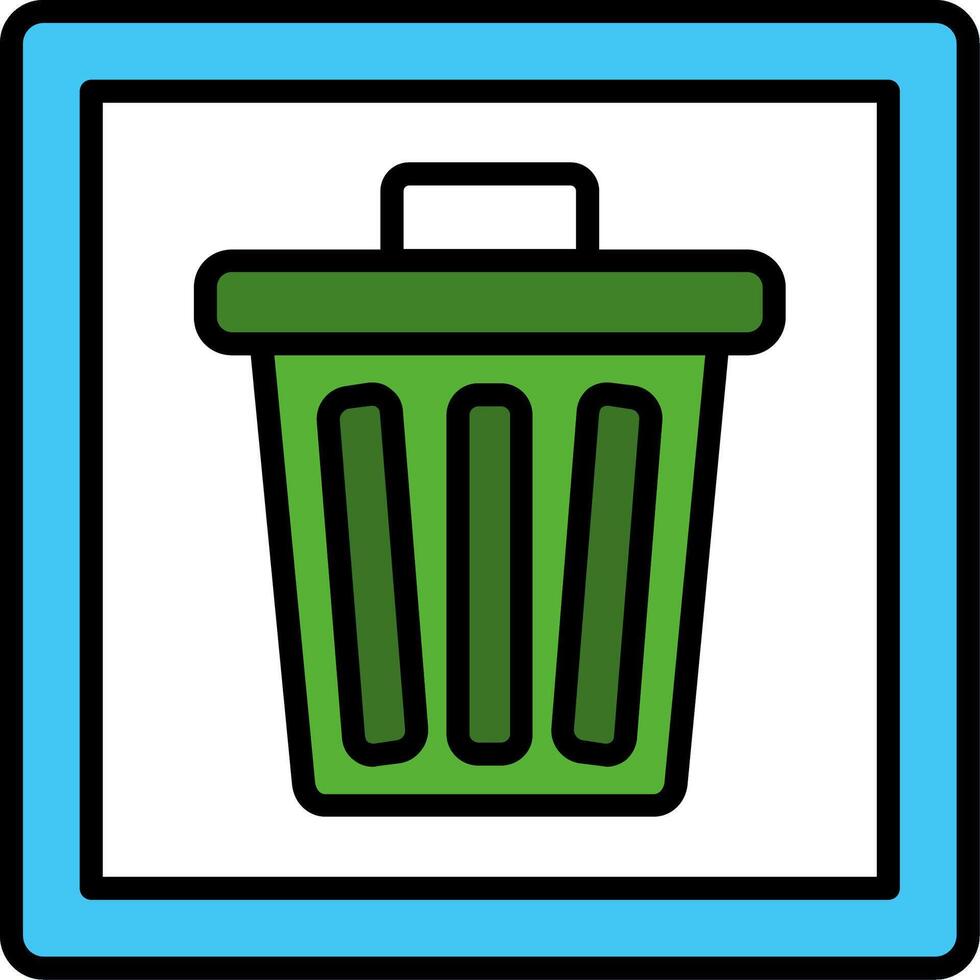 Trash Line Filled Icon vector