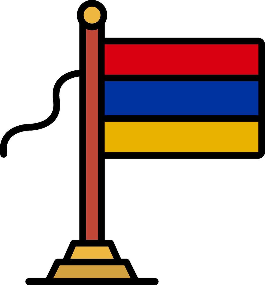 Armenia Flag Line Filled Icon vector