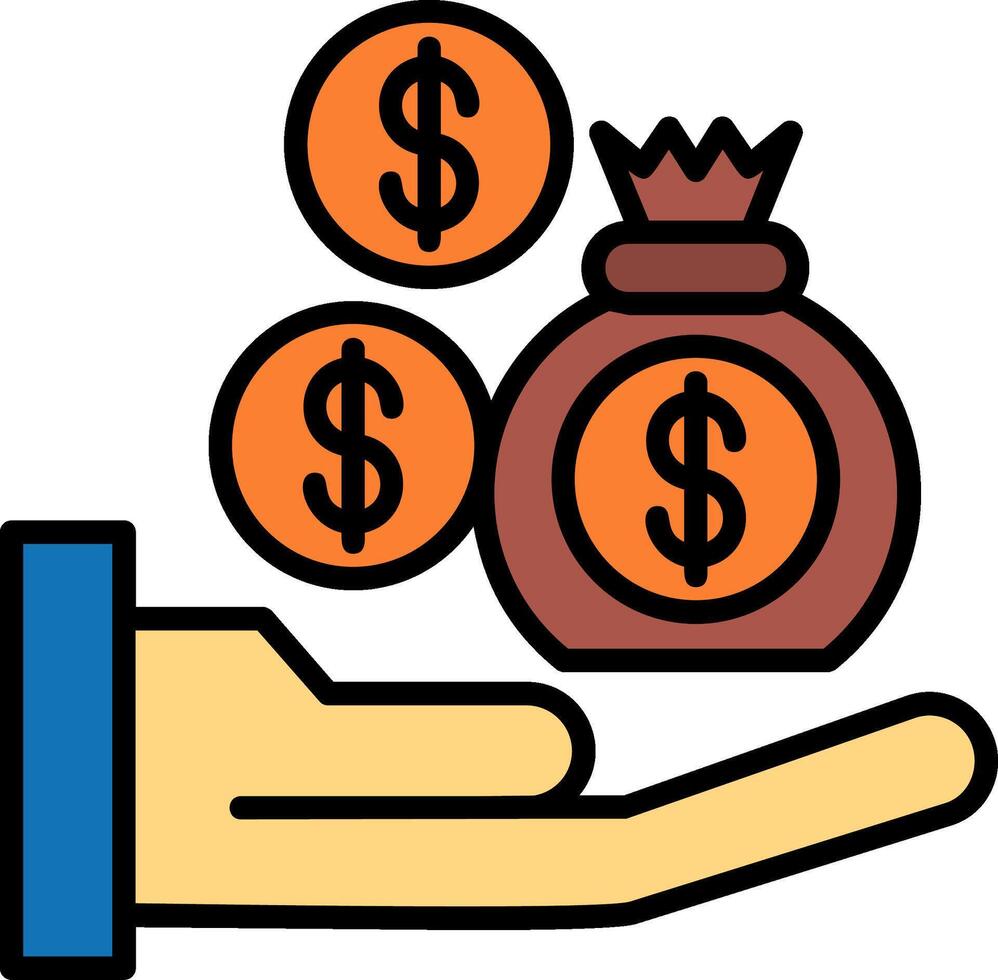 Funding Line Filled Icon vector