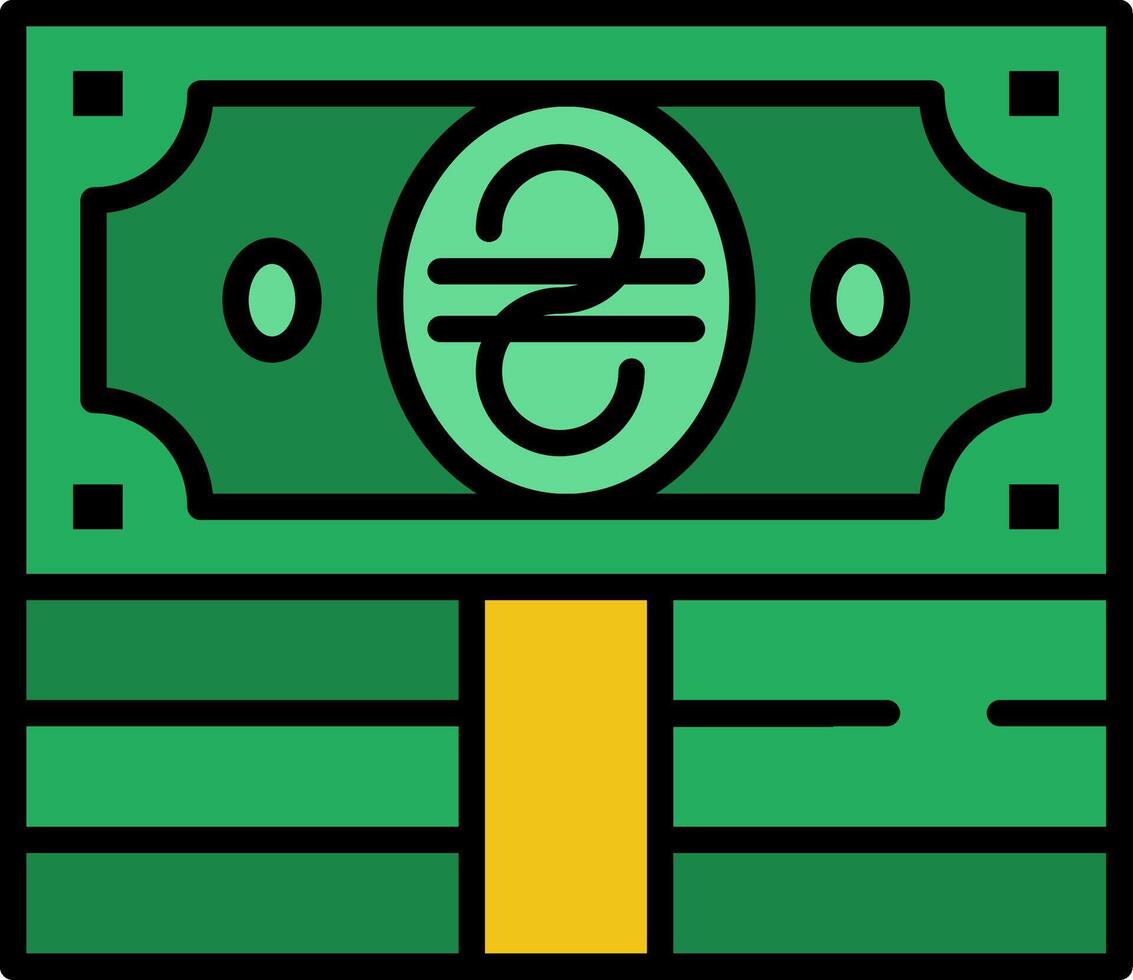 Hryvnia Line Filled Icon vector