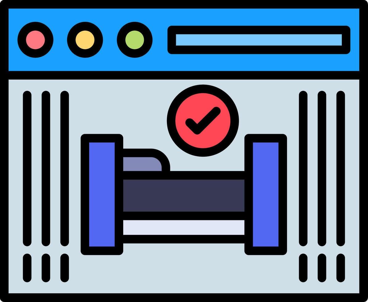 Online Booking Line Filled Icon vector