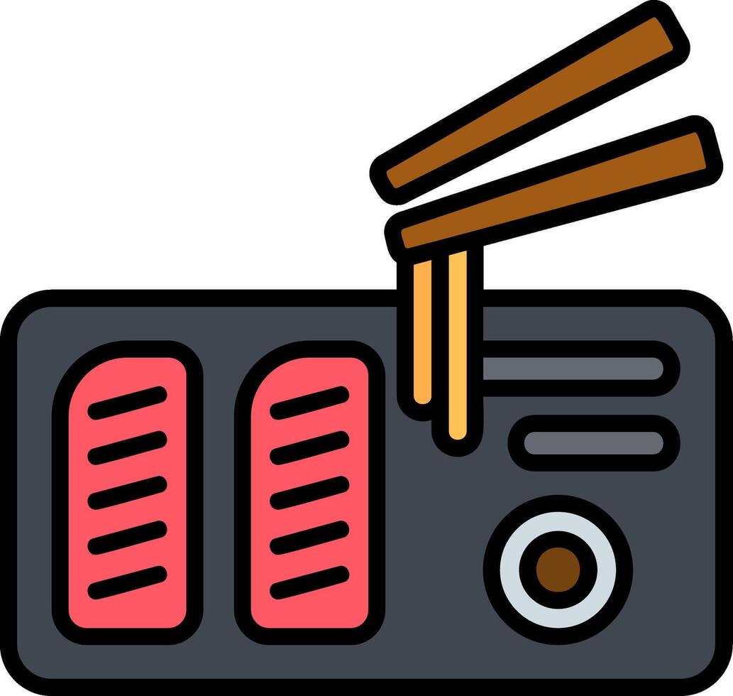 Sashimi Line Filled Icon vector