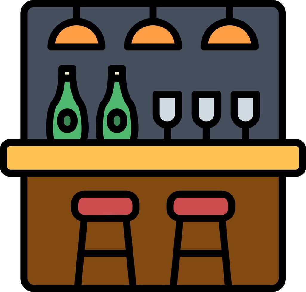 Bar Counter Line Filled Icon vector