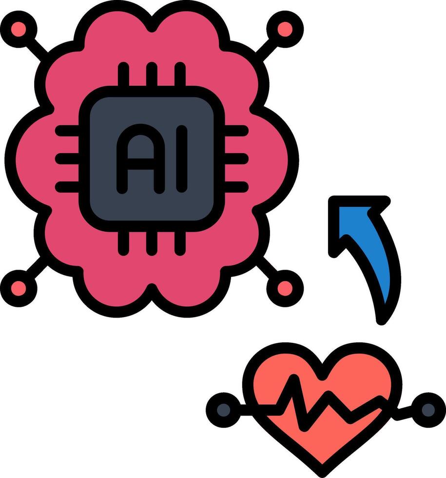 Deep Learning Line Filled Icon vector