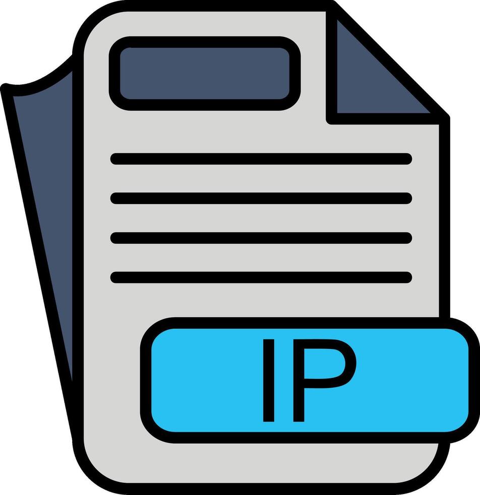 IP File Format Line Filled Icon vector