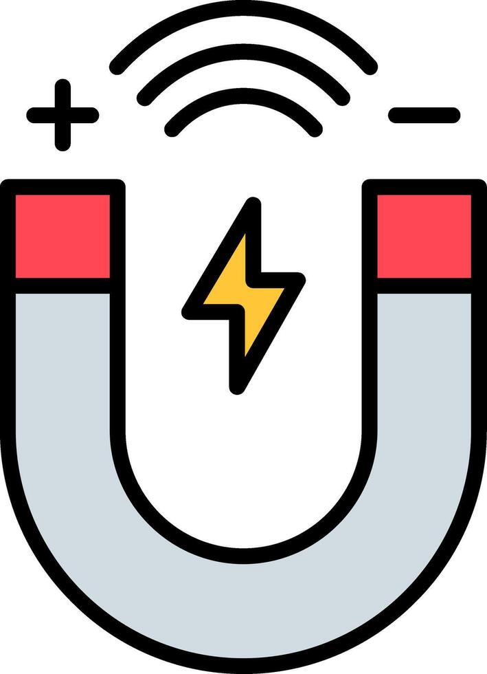 Magnet Line Filled Icon vector