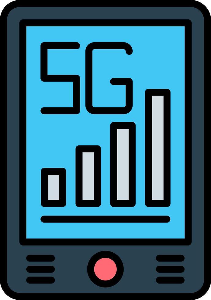 Mobile Data Line Filled Icon vector