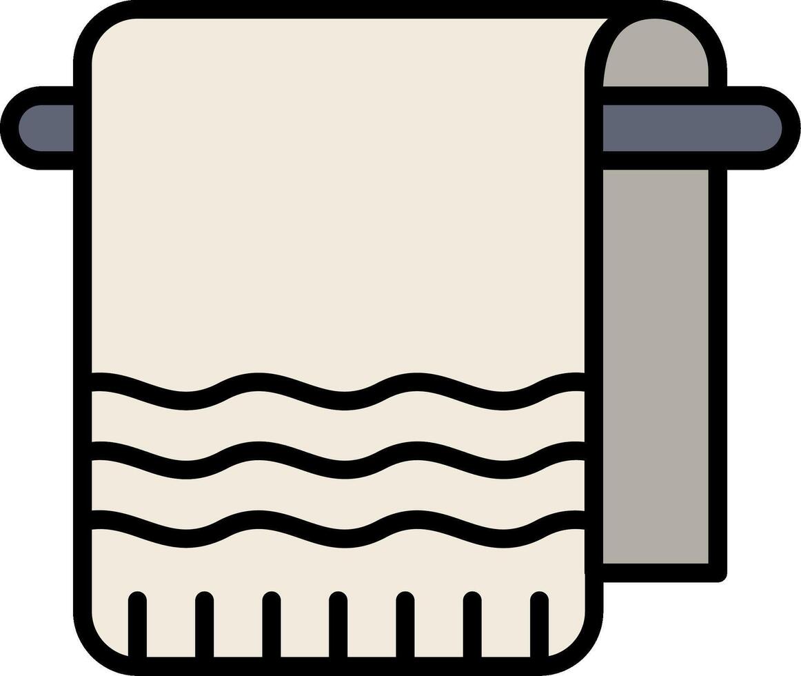 Towel Line Filled Icon vector
