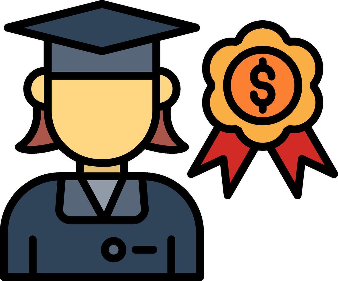 Award Line Filled Icon vector