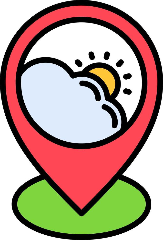 Location Line Filled Icon vector