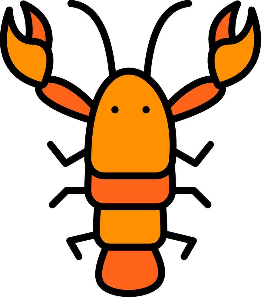 Lobster Line Filled Icon vector