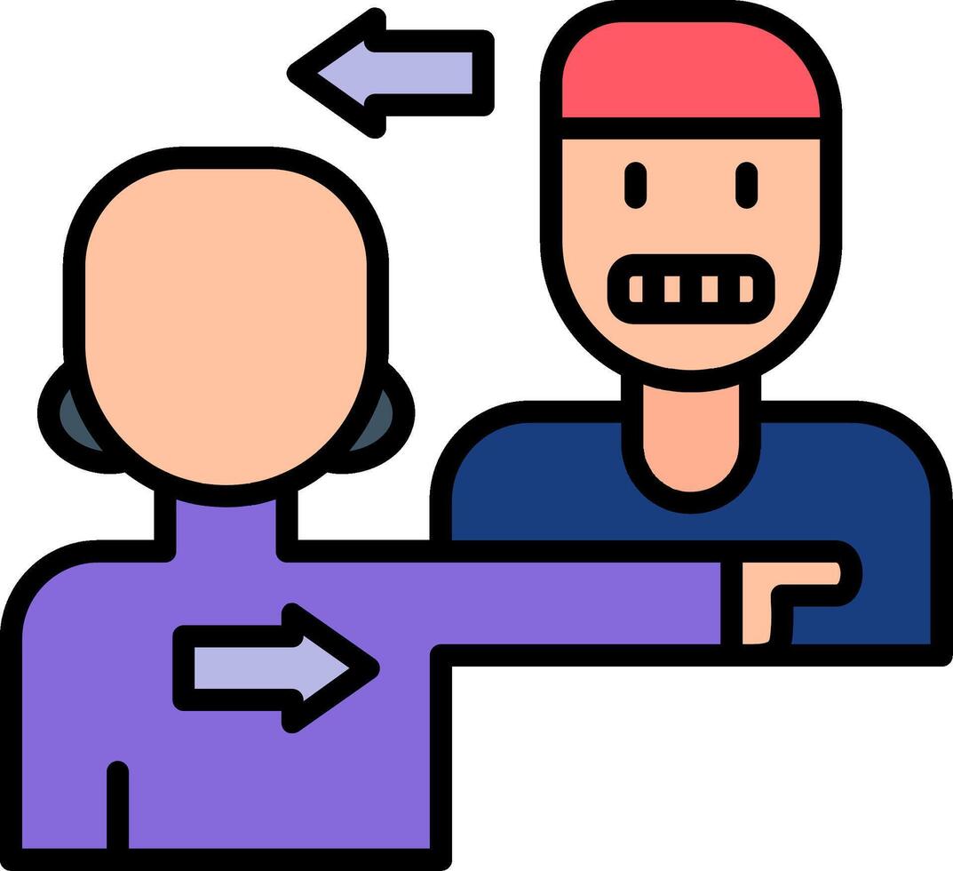 Opposite Line Filled Icon vector