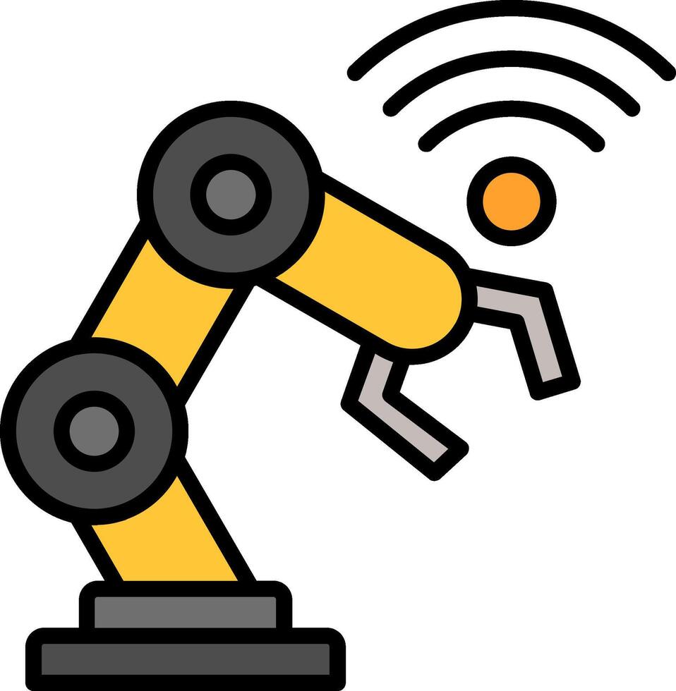Robotic Arm Line Filled Icon vector