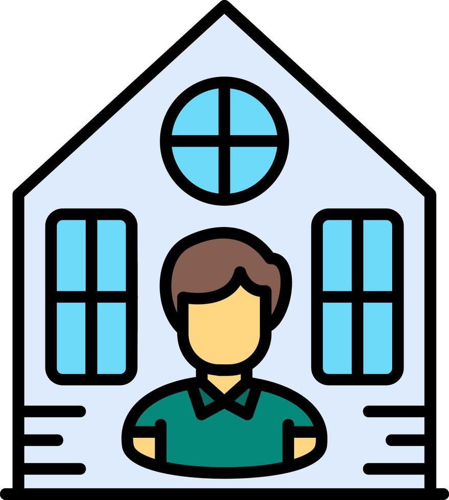 Retirement Home Line Filled Icon vector