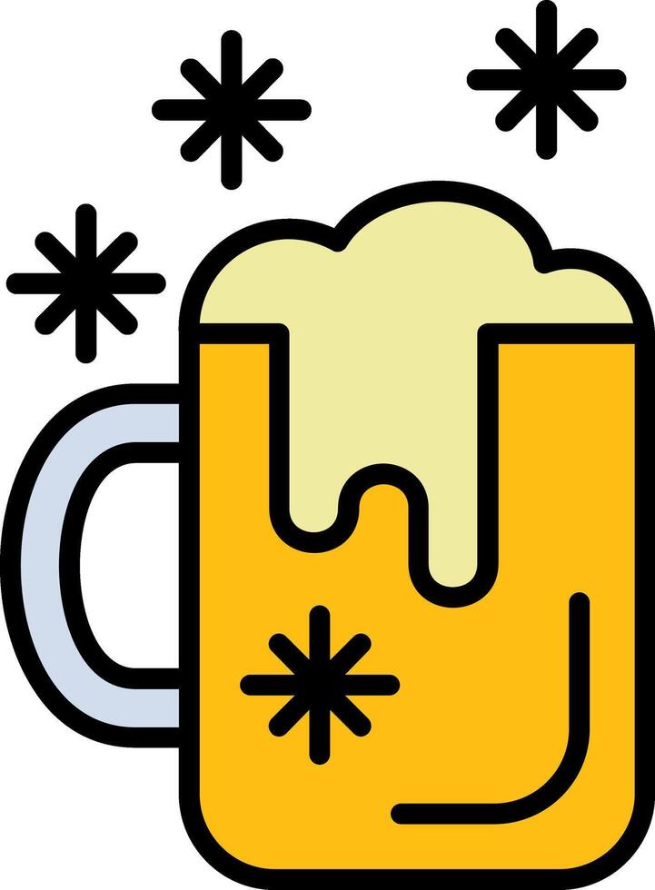 Cold Beer Line Filled Icon vector