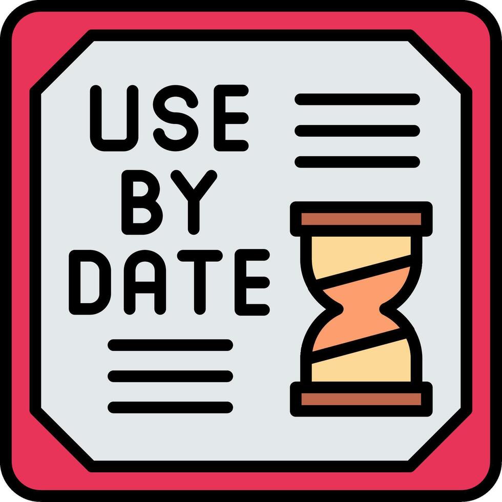 Use By Date Line Filled Icon vector