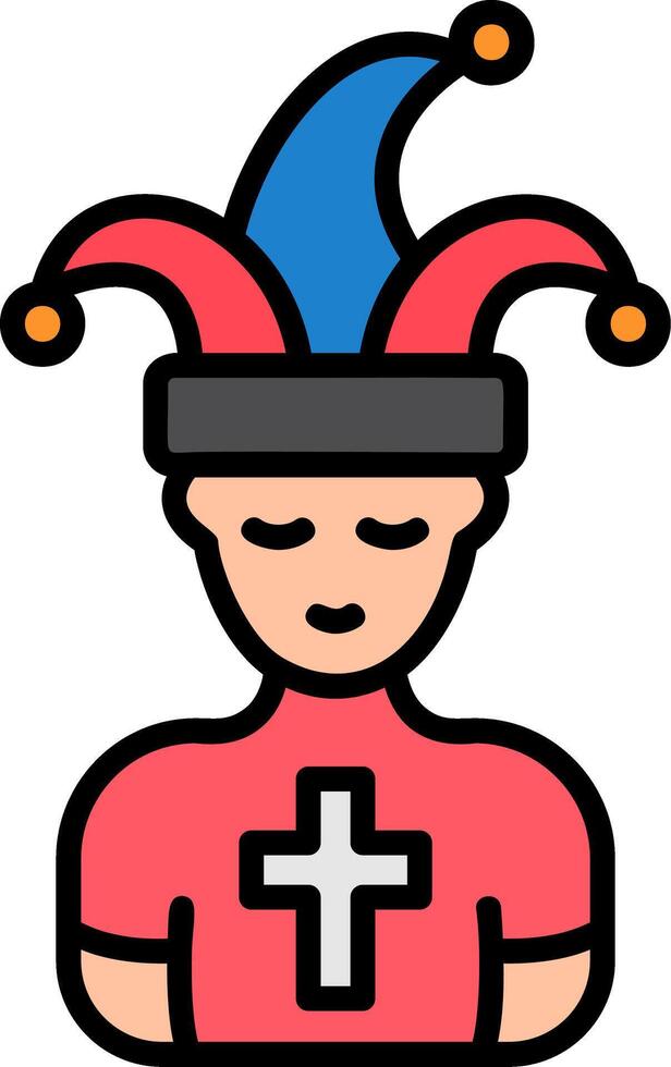 Jester Line Filled Icon vector