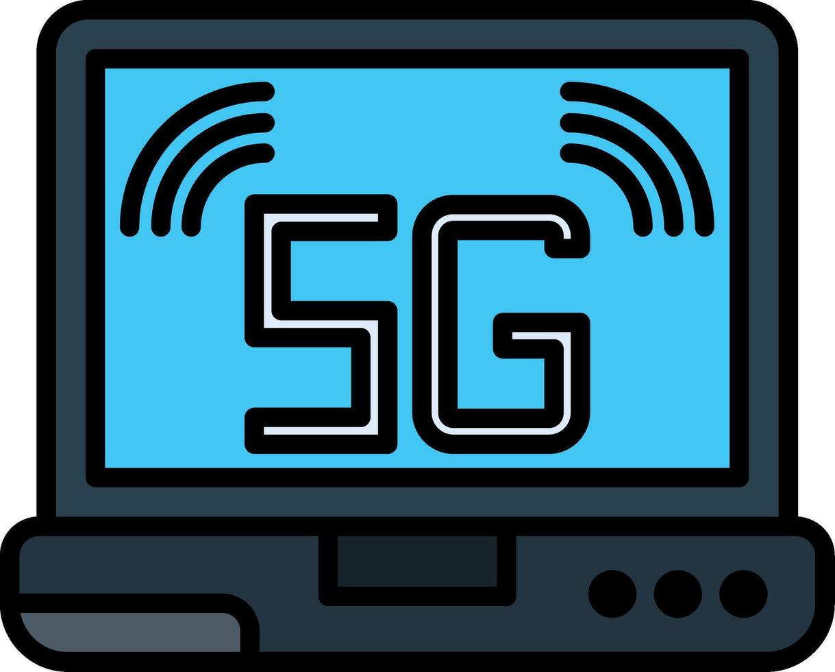 Laptop Line Filled Icon vector