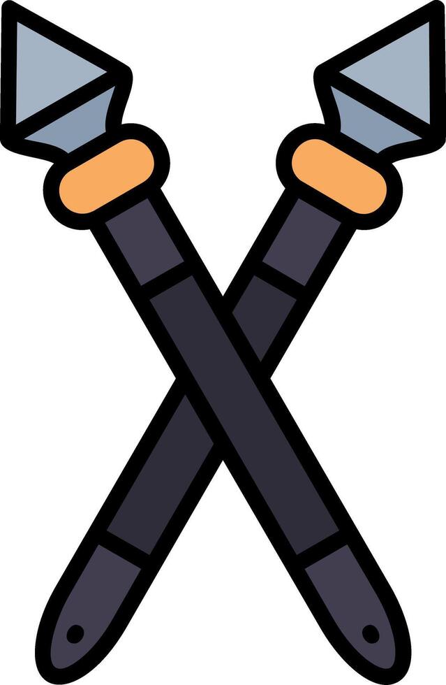 Spear Line Filled Icon vector