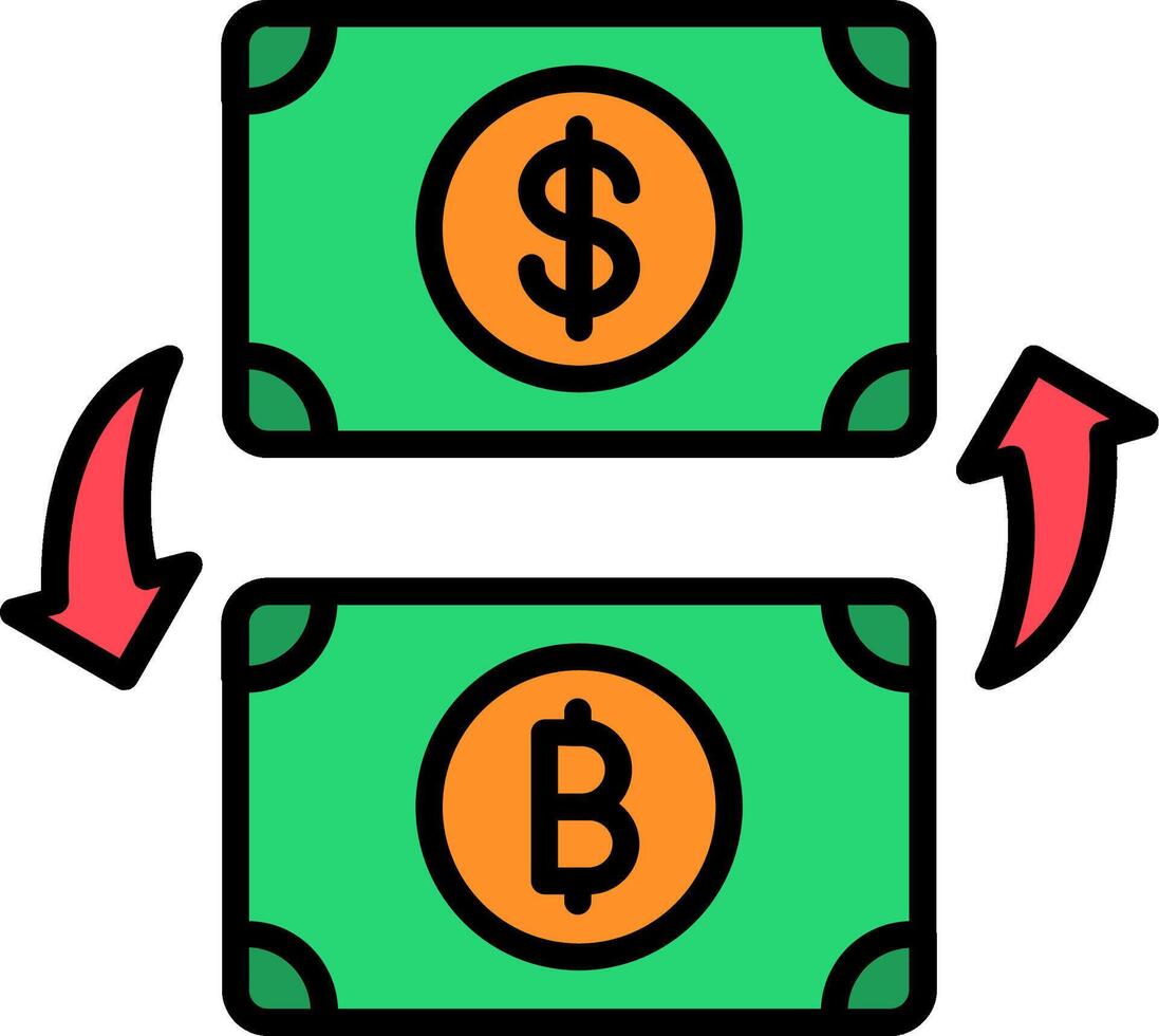 Exchange Line Filled Icon vector