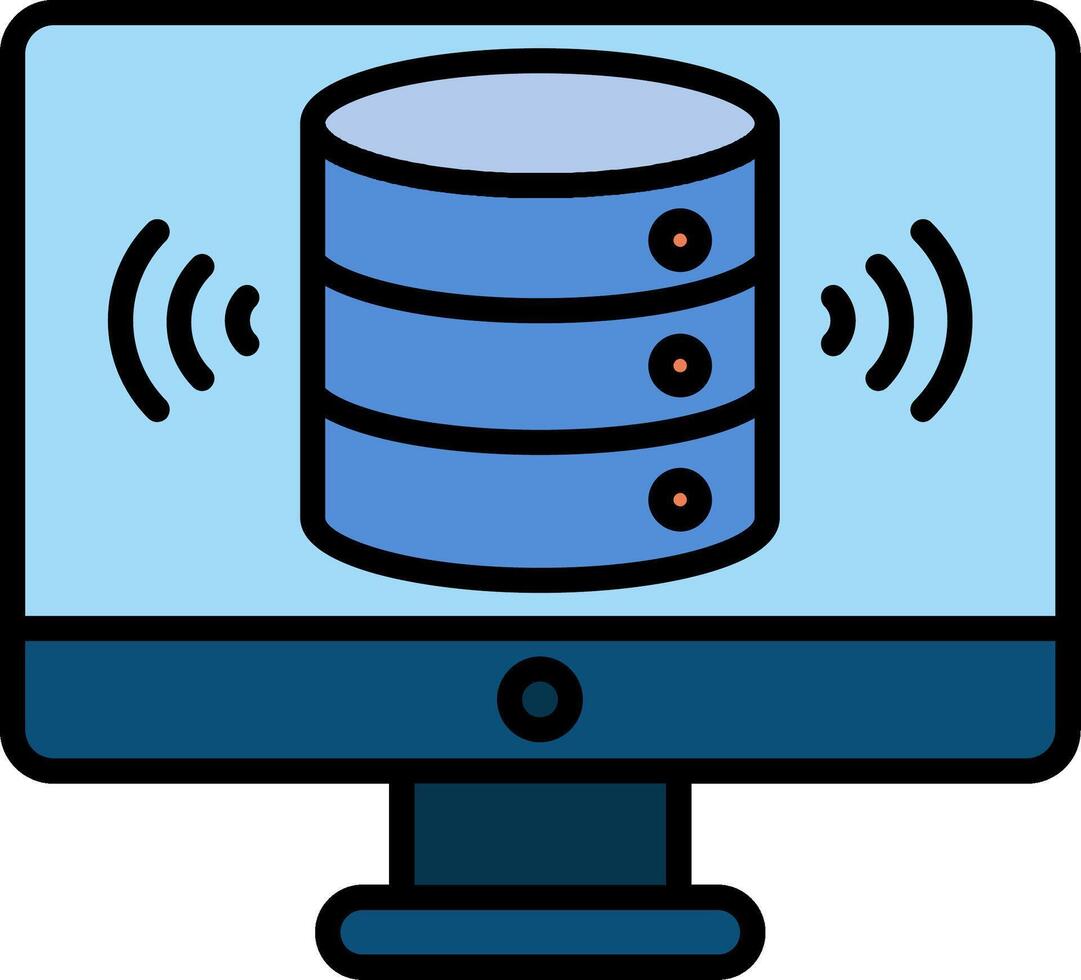 Storage Line Filled Icon vector
