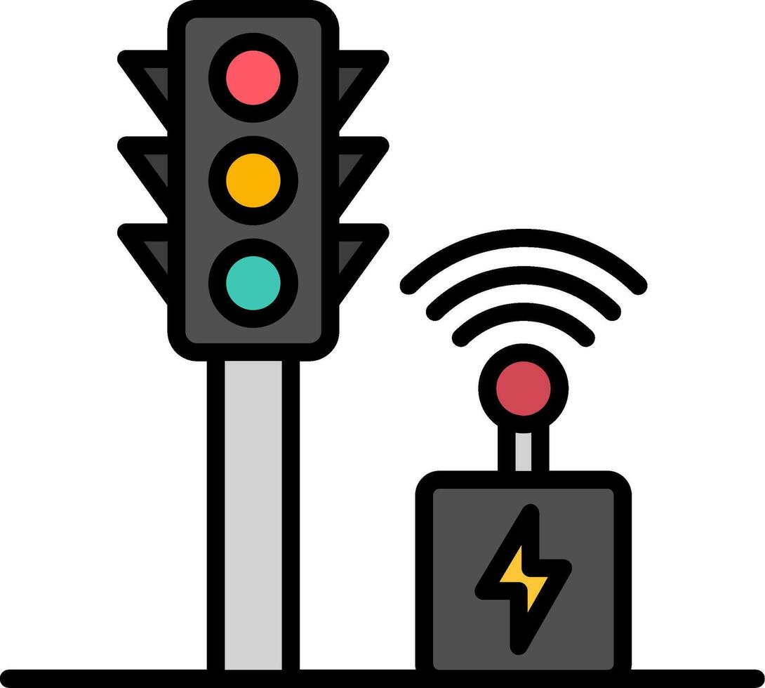 Traffic Control Line Filled Icon vector