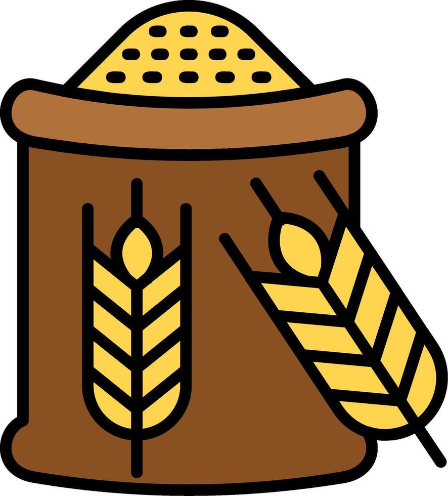 Wheat Line Filled Icon vector