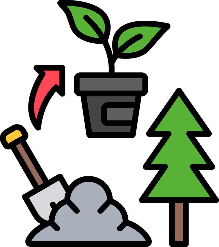 Gardening Line Filled Icon vector