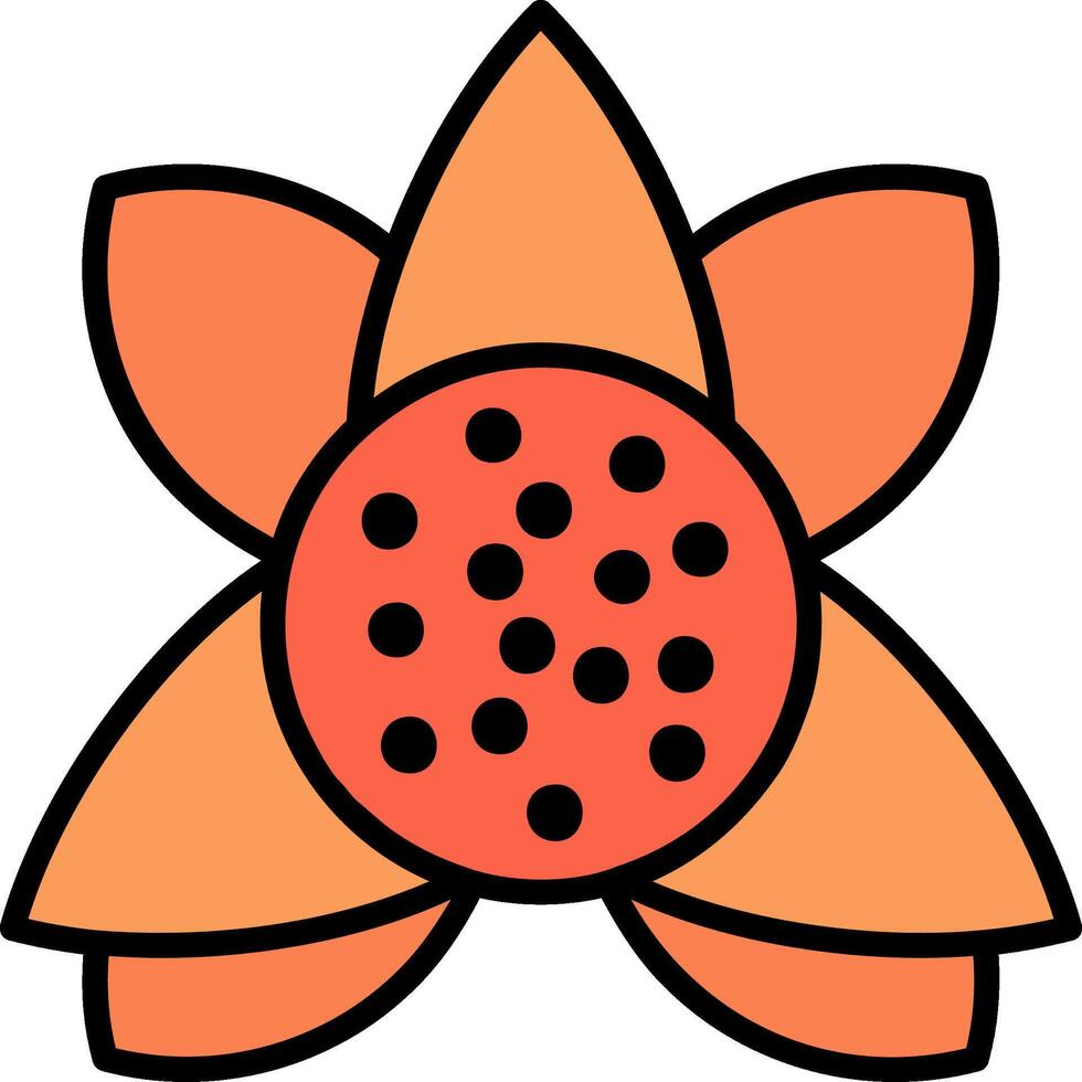 Tiger Lily Line Filled Icon vector