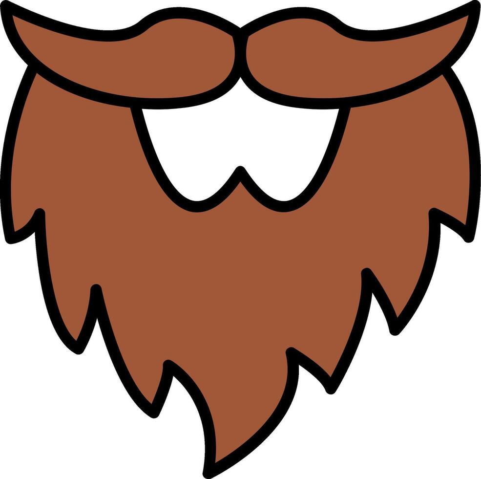 Beard Line Filled Icon vector