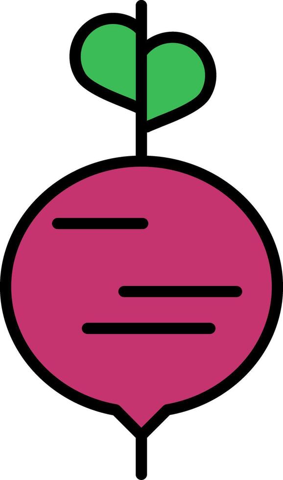 Beet Line Filled Icon vector