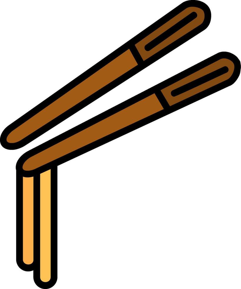 Chopsticks Line Filled Icon vector