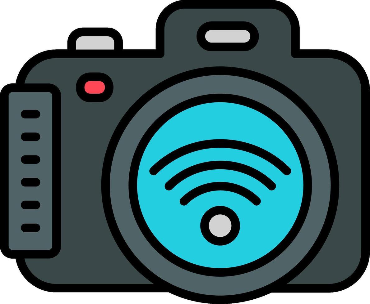 Digital Camera Line Filled Icon vector